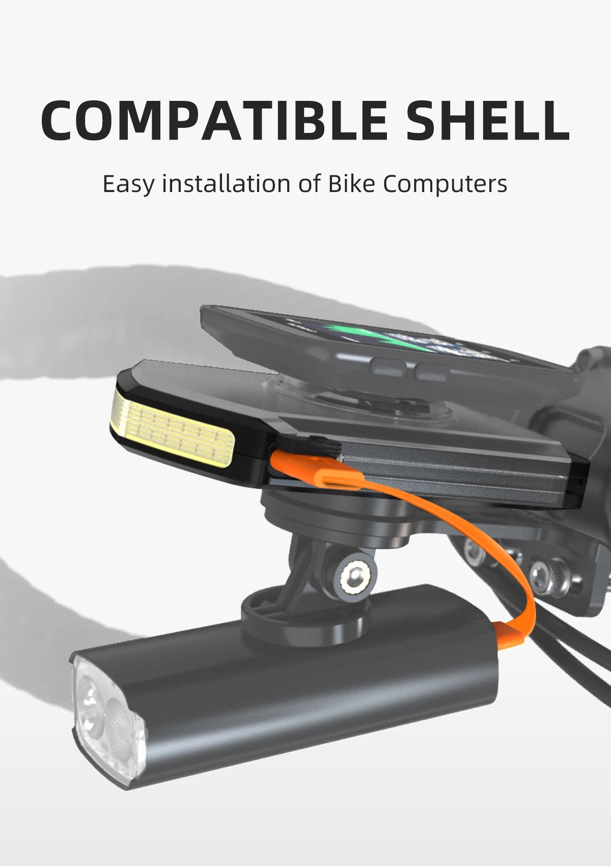 CYCLAMI RVL01 Bicycle Front Light – IPX6 Waterproof, Type-C Charging Cycling Headlight for XOSS IGS Computer