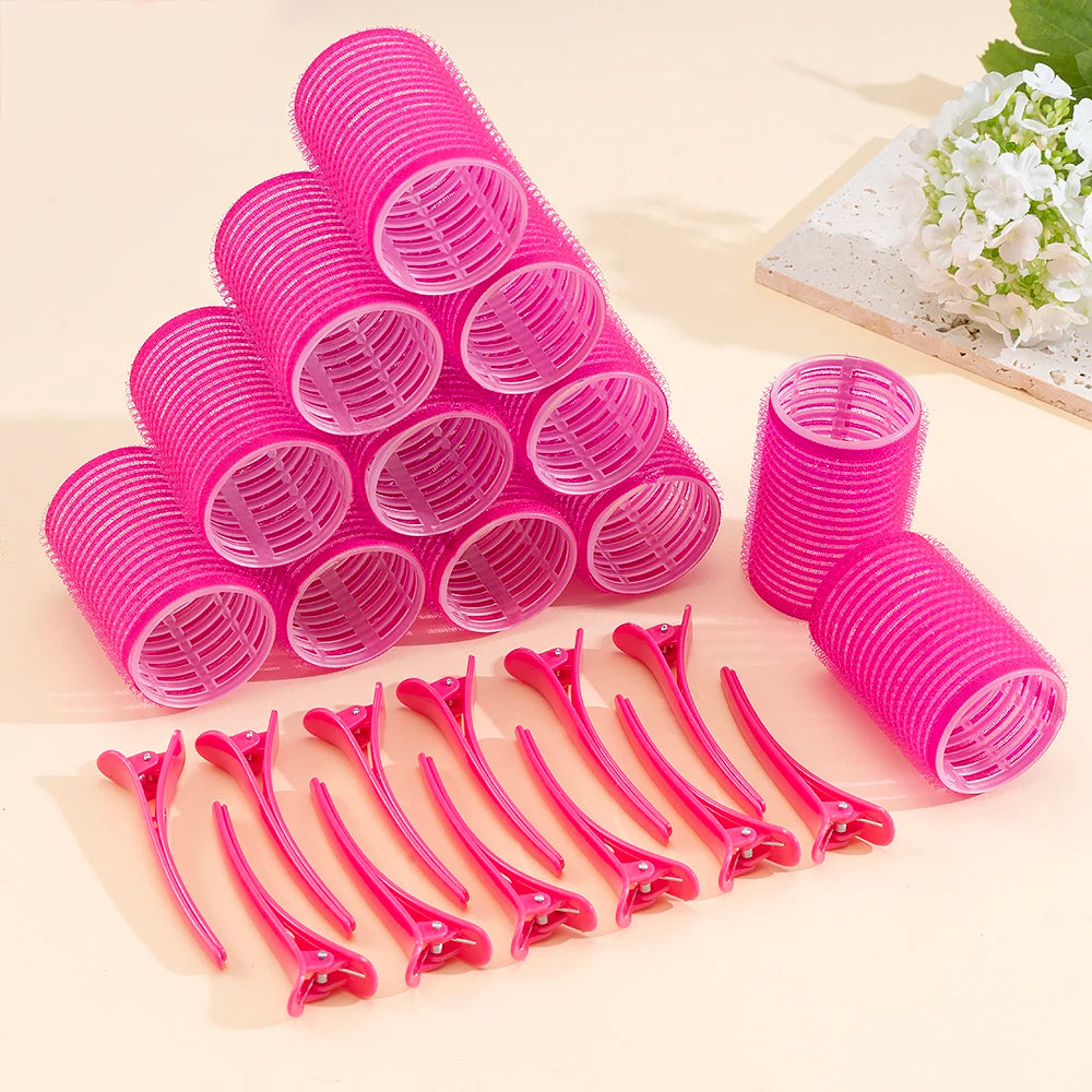 24-Piece Self-Grip Hair Rollers - Heatless Curlers for Volume, Bangs & Easy Styling