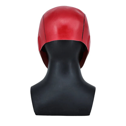 Red Hood Superhero Cosplay Mask — Latex Helmet for Adults, Halloween, Carnival & Masquerade Costume Prop