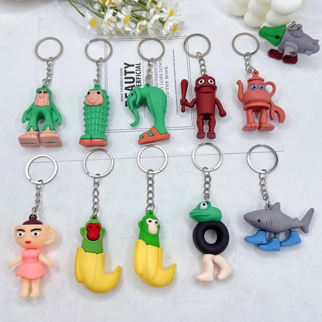 Tralalero Tralala Keychain - Tungtung Sahur Brainrot Figure Charm for Keys, Bags, and Gifts