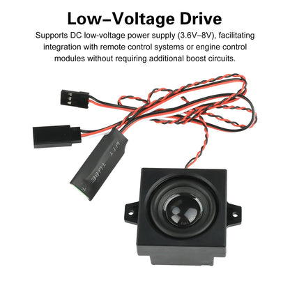 RC Diesel Engine Sound Simulator Module - 5W 8Ω Speaker with Realistic Variable Frequency Sound for RC Trucks, Excavators & Cars