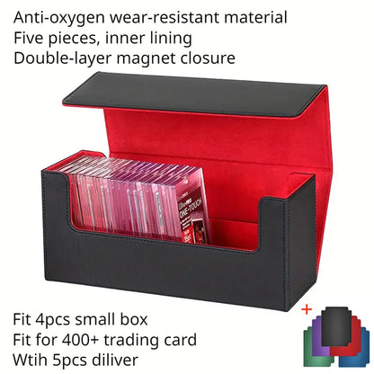 Trading Card Storage Box - 100+ Deck Game Card Carrying Case for Baseball Cards & Family Games