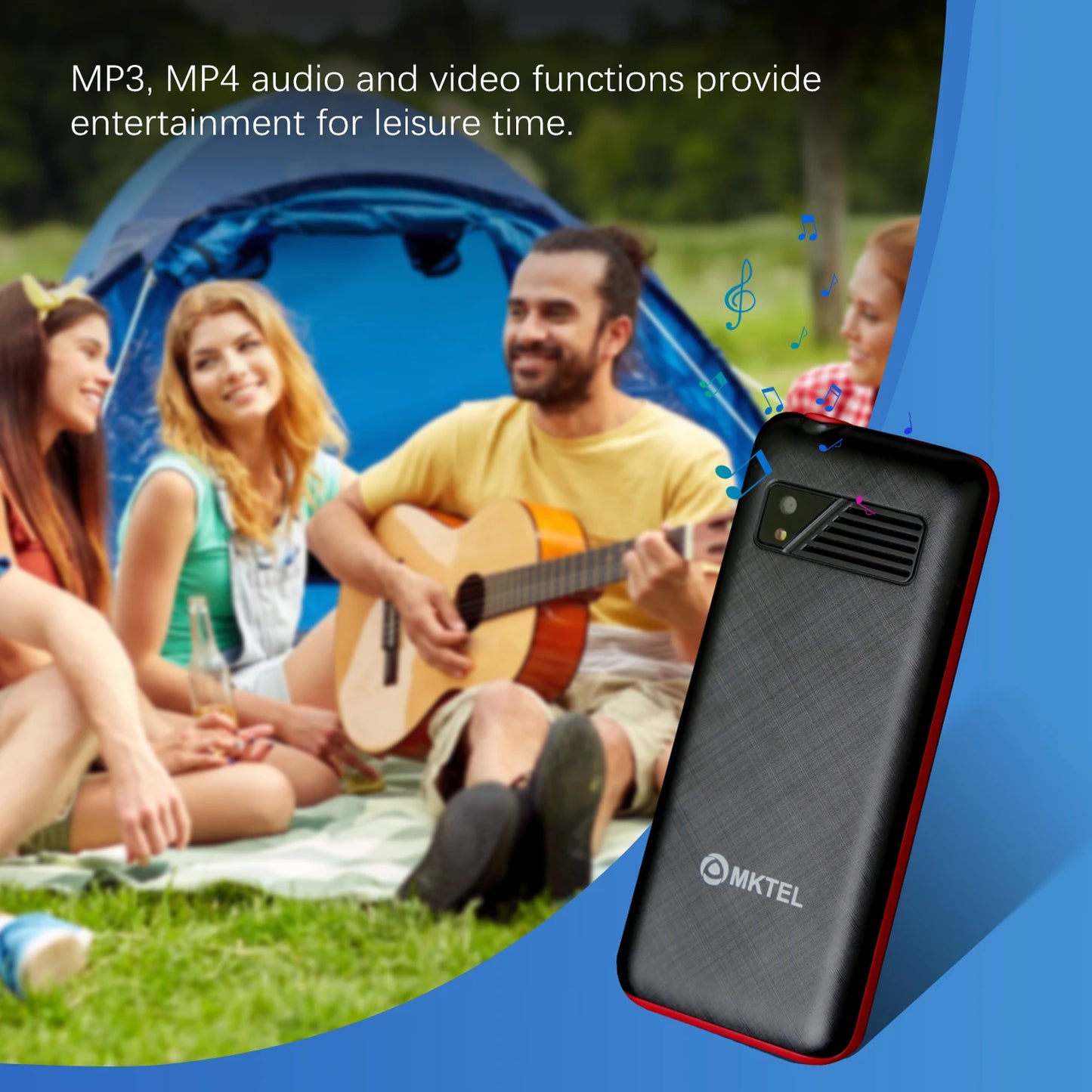 MKTEL M2023 4G Feature Phone – 2.4" Screen, Dual SIM, 1800mAh Battery, MP3/MP4/FM Radio, Puguang Lamp