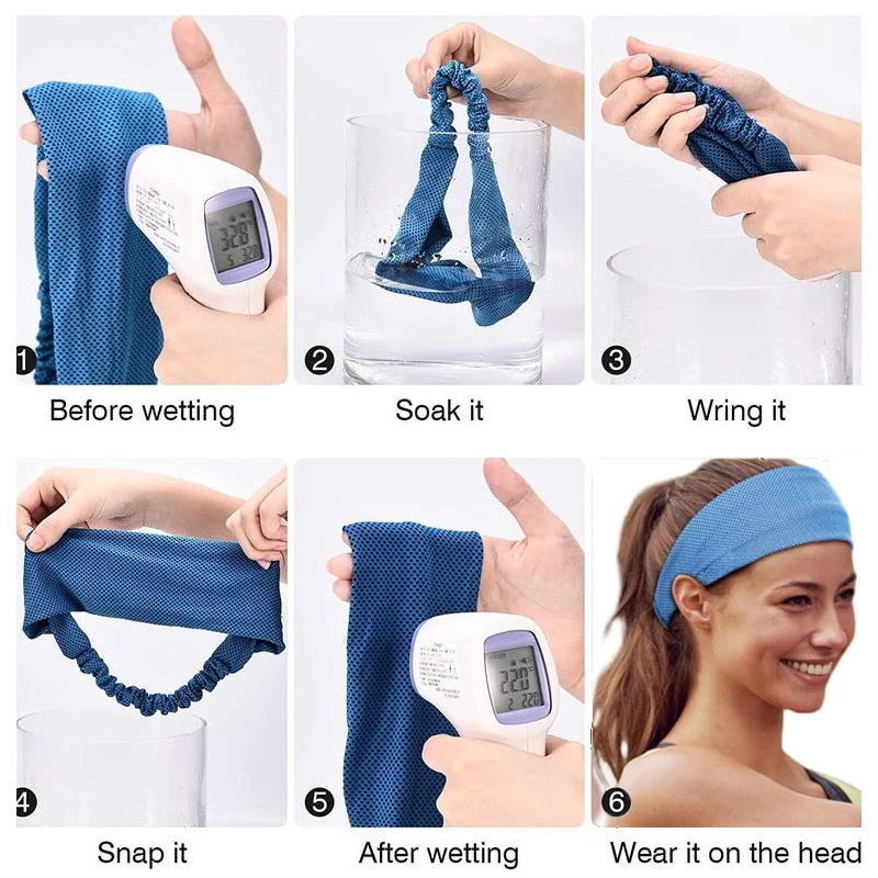 Cooling Sports Headband for Men & Women – Elastic Non-Slip Moisture-Wicking Sweatband for Running, Gym, Yoga & Hiking