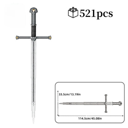 Creative Samurai Sword Building Blocks Set – Anime Weapon Model Bricks Assembly Toy, Inspired Fantasy Sword Display for Kids, Boys & Christmas Gifts