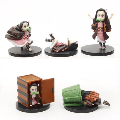 5pcs Anime Demon Slayer Kimetsu no Yaiba Figures – Kamado Nezuko Car, Office & Home Decoration Toy Models