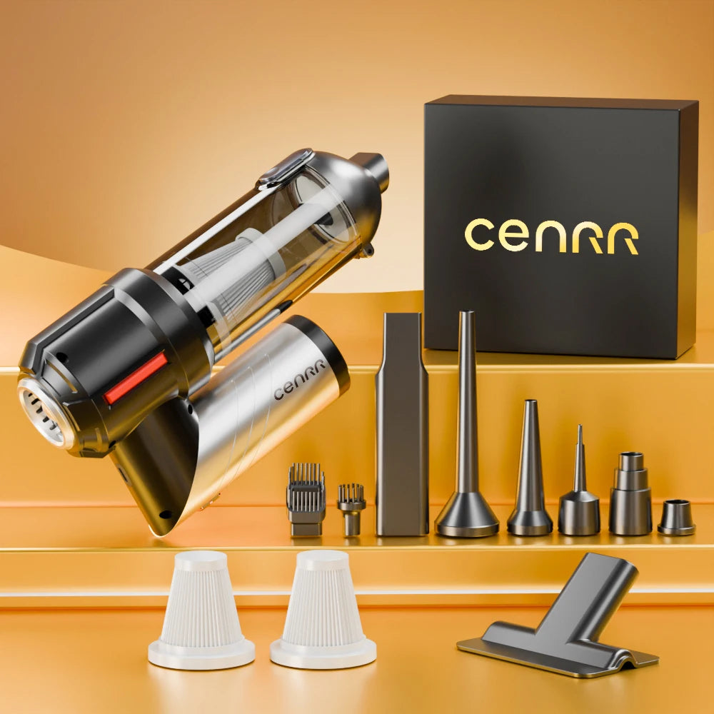 CENRR Powerful Mini Car Vacuum Cleaner 998000PA – Cordless Portable Handheld Cleaner & Home Appliance Blower