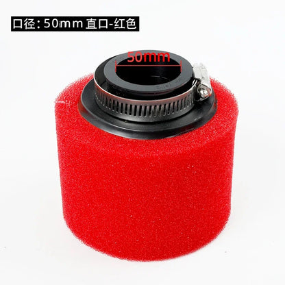 35–60mm Foam Air Filter – Red Elbow Neck Sponge Cleaner for Scooter, Dirt Bike, Motorcycle | Kayo BSE Compatible