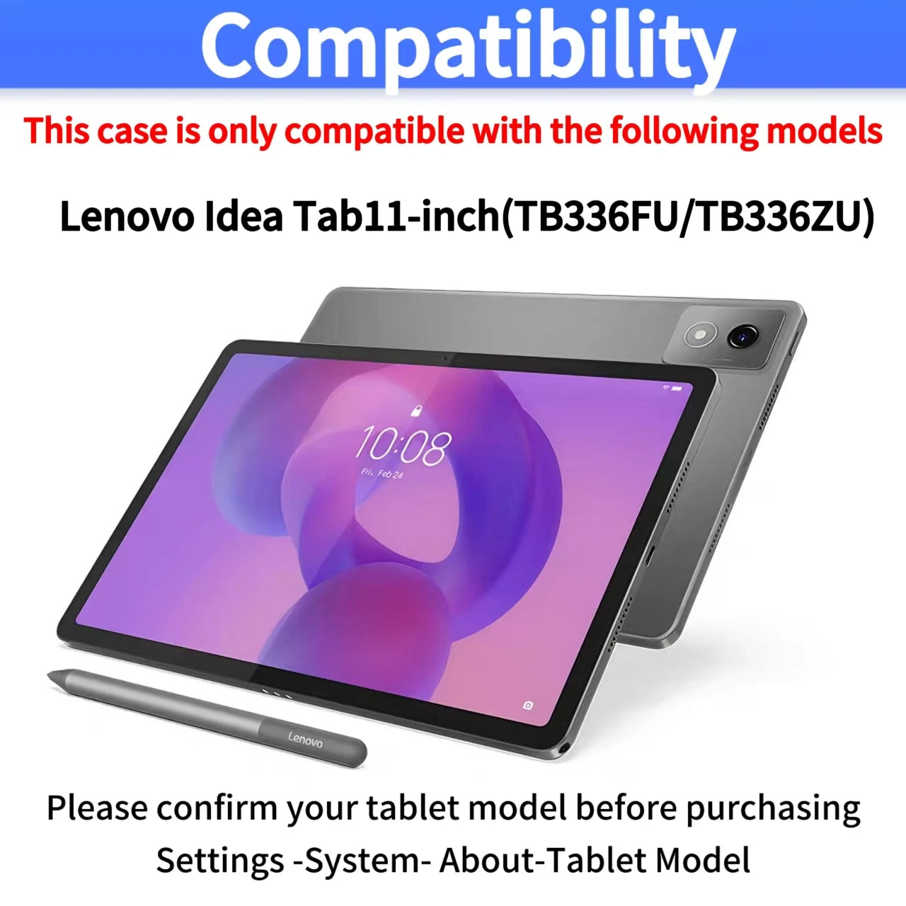 Lenovo Idea Tab 11" TB336FU/ZU Case with Wireless Bluetooth Removable Keyboard Cover