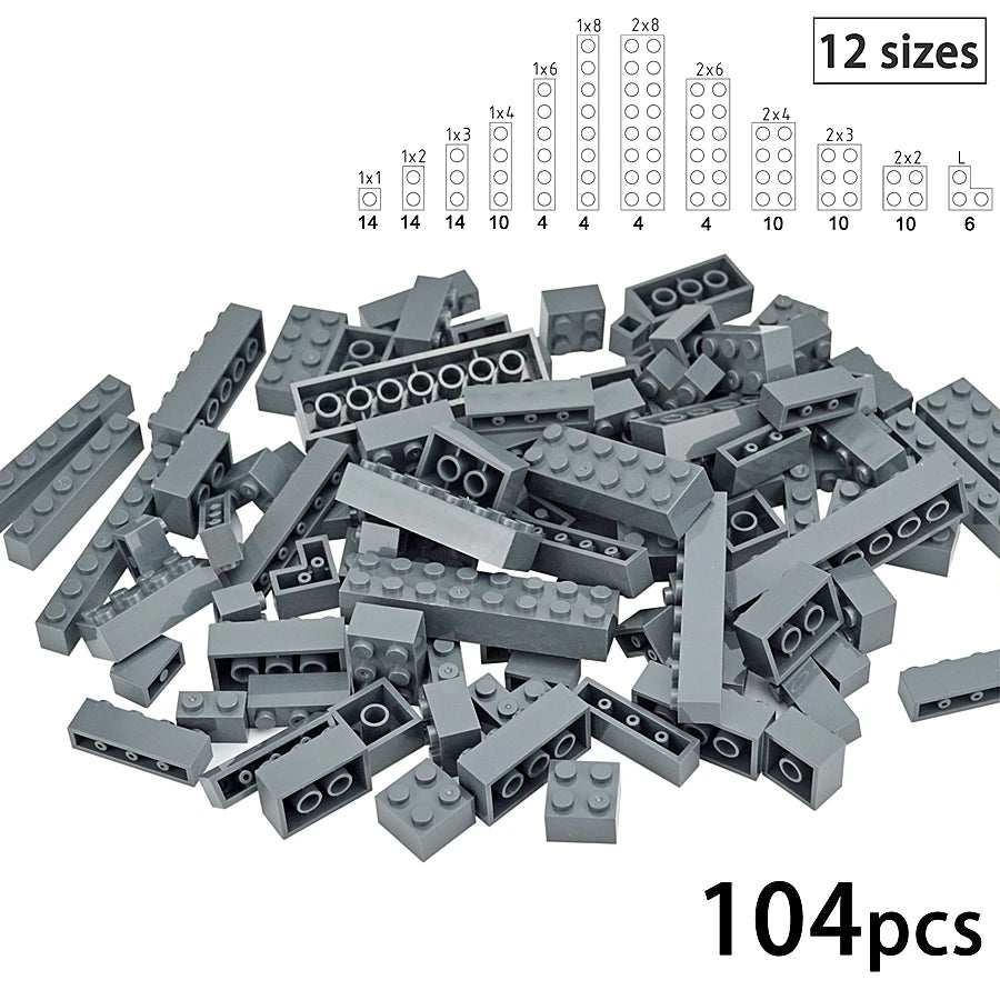DIY Building Block Wall Figures Bricks - 1x2, 1x3 & 1x4 Small Construction Bricks for Creative Building & Educational Play