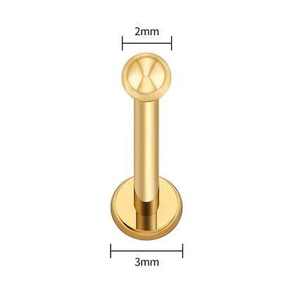 ASTM F136 Titanium Labret Stud Earrings – Threadless Push Pin Nose, Tragus, Cartilage & Helix Piercing Jewelry 16G/18G