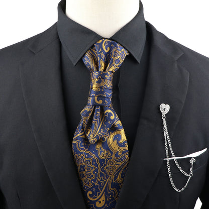 Fashion Gentleman Tassel Brooch – Men’s Suit & Shirt Lapel Pin with Chain, Pearl & Star for Wedding or Party