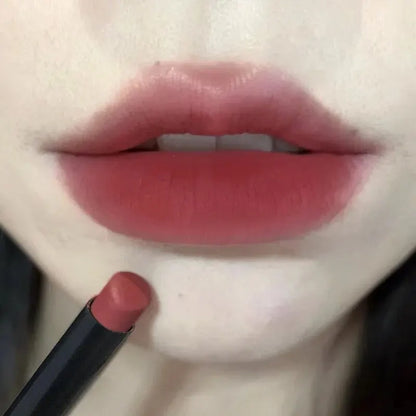 TX010 Thin Tube Matte Lipstick - Waterproof Sweatproof Long-Lasting Lip & Cheek Color Makeup