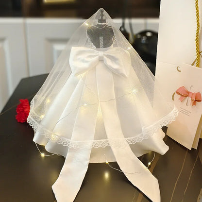 1/6 Mini Bride Doll Wedding Gown Set – Display Mannequin with Stand for Doll Clothes