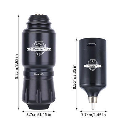 Rotary Wireless Tattoo Machine Kit – Complete Set with 10PCS Cartridge Needles, Permanent Makeup Tool for Tattoo Artists