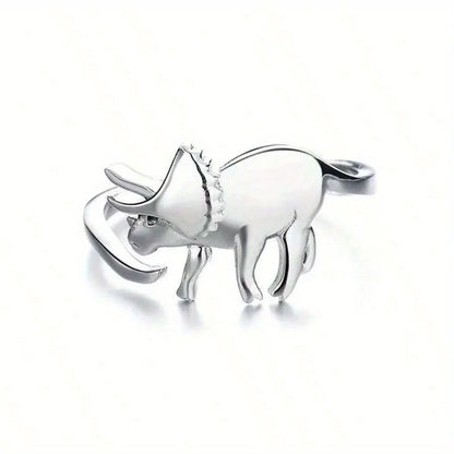 Retro Adjustable Dinosaur Ring for Women – Silver Finish Jurassic Style Statement Jewelry, Elegant & Comfortable Unisex Design