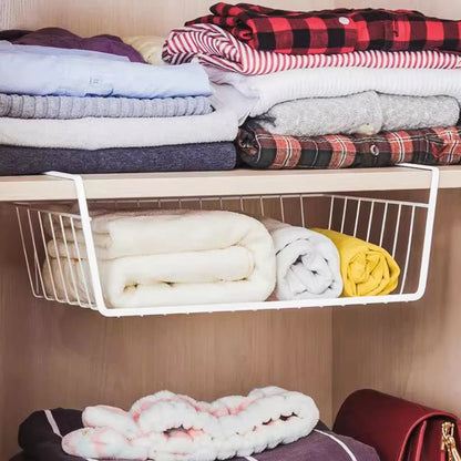 Metal Hanging Kitchen Storage Rack | Multifunctional Layered Book Organizer for Dormitories and Offices