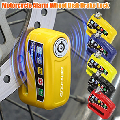 Motorcycle & Bicycle Alarm Disc Brake Lock — Anti-Theft Wheel Lock with Keys for Motorcycles, Scooters & E-Bikes