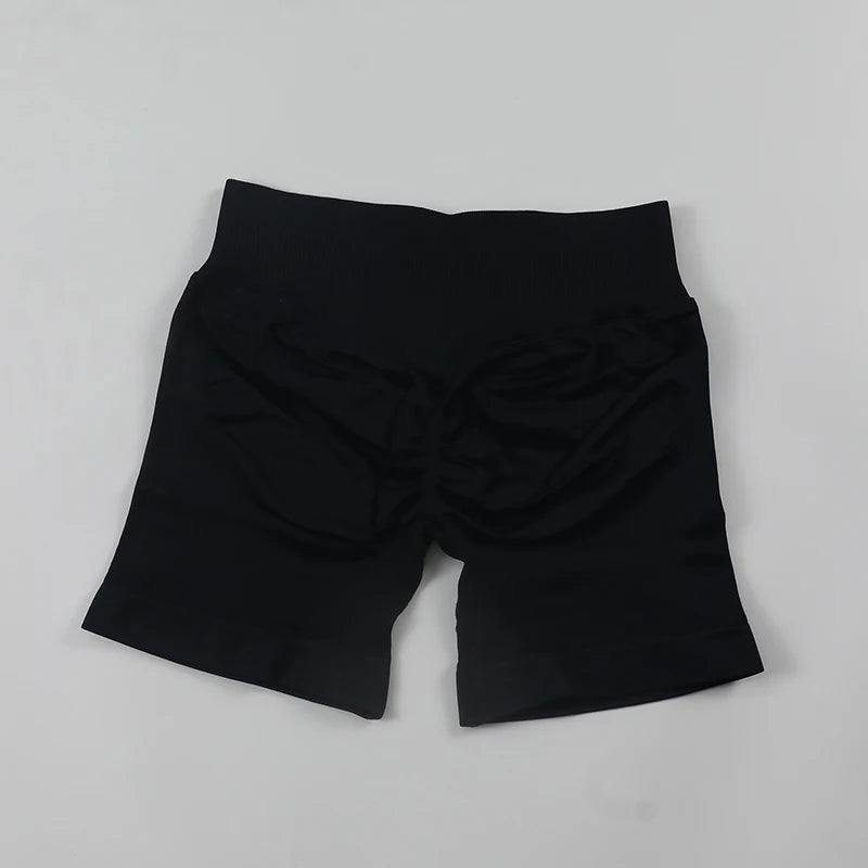 Impact Seamless Scrunch Bum Yoga Shorts – Low Ribbed Waistband, High Stretch Workout & Running Gym Shorts