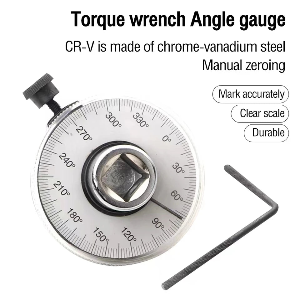Torque Wrench with Dial Torquemeter - Hand Tool for Auto Service, Calibrated in Degrees, Automotive Repair Equipment for Garages