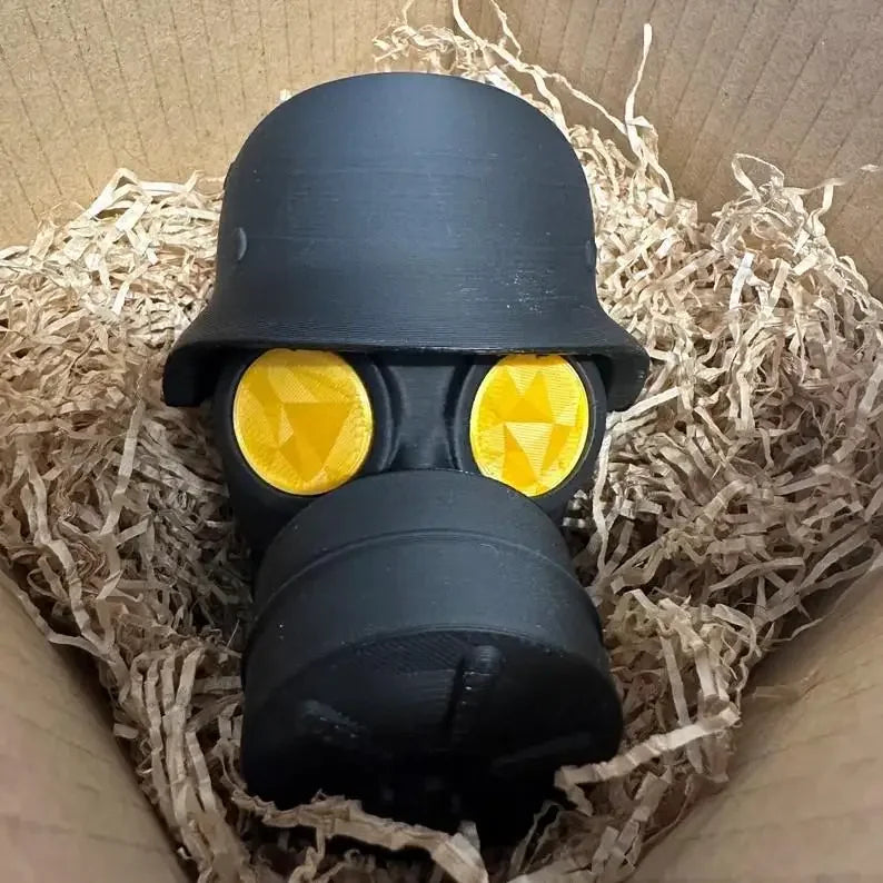 Steel Helmet Trailer Hitch Cover - Gas Mask Style Receiver Tube Protector for Rust Prevention