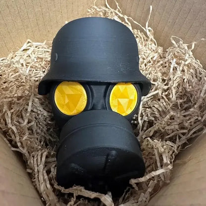 Steel Helmet Trailer Hitch Cover - Gas Mask Style Receiver Tube Protector for Rust Prevention