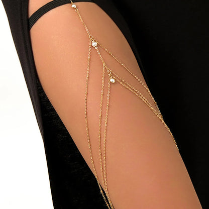 2024 Women’s Bohemian Thigh Chain – Double-Layer Star Body Chain Fashion Metal Leg Jewelry