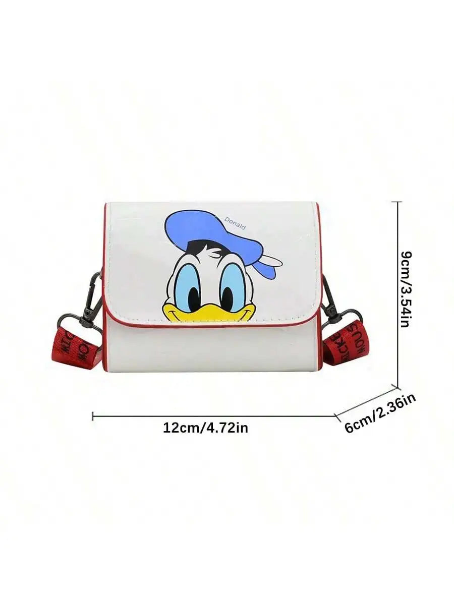 Disney Anime Square Shoulder Bag – Kawaii Mickey & Donald Duck Cartoon Messenger Tote Backpack Fashion Bag for Kids & Adults