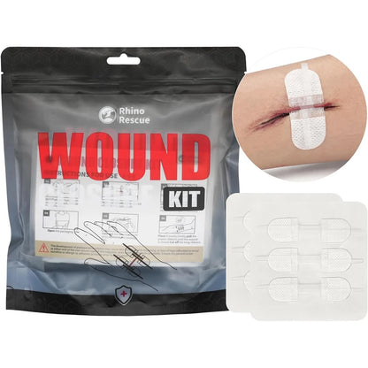 RHINO RESCUE Zip Stitch Wound Closure Kit – Dressings & Strips for Cut Care