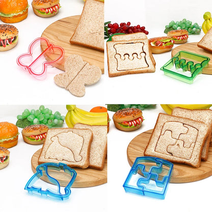 Children's Sandwich and Cookie Cutters Set - Fun Shapes Food Mold for Bread, Fruit, Vegetables - Kid-Friendly Baking Tools