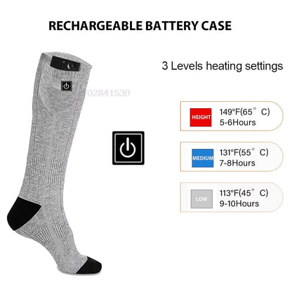 Rechargeable Heated Socks with Battery Box – Thermal Anti-Cold Winter Socks for Men & Women, Outdoor Camping, Ski & Sports Comfort Socks