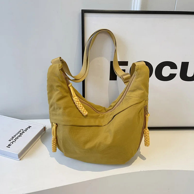 New Nylon Fabric Shoulder Bag – High Capacity Women's Crossbody Messenger Bag, Versatile & Leisure Hobo