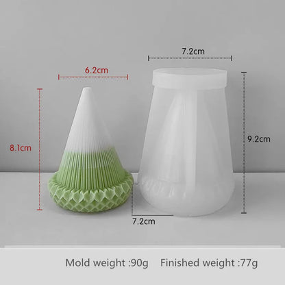 3D Origami Christmas Tree Silicone Mold — DIY Aroma Candle, Plaster & Gel Mold for Handmade Creative Holiday Decorations