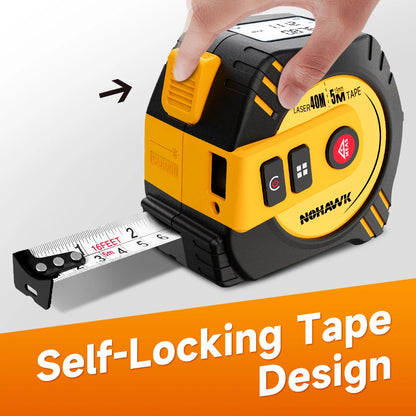 Nohawk 40M/80M Laser Tape Measure – USB Rechargeable Digital Distance Meter with Steel Tape for Precision Measuring Tool