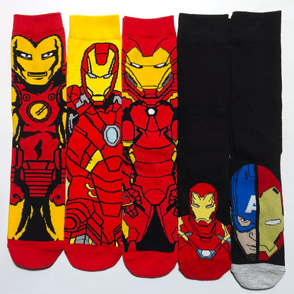 Cartoon Anime Crew Socks - 5 Pairs Unisex Hip Hop Street Style Novelty Casual Socks for Men and Women