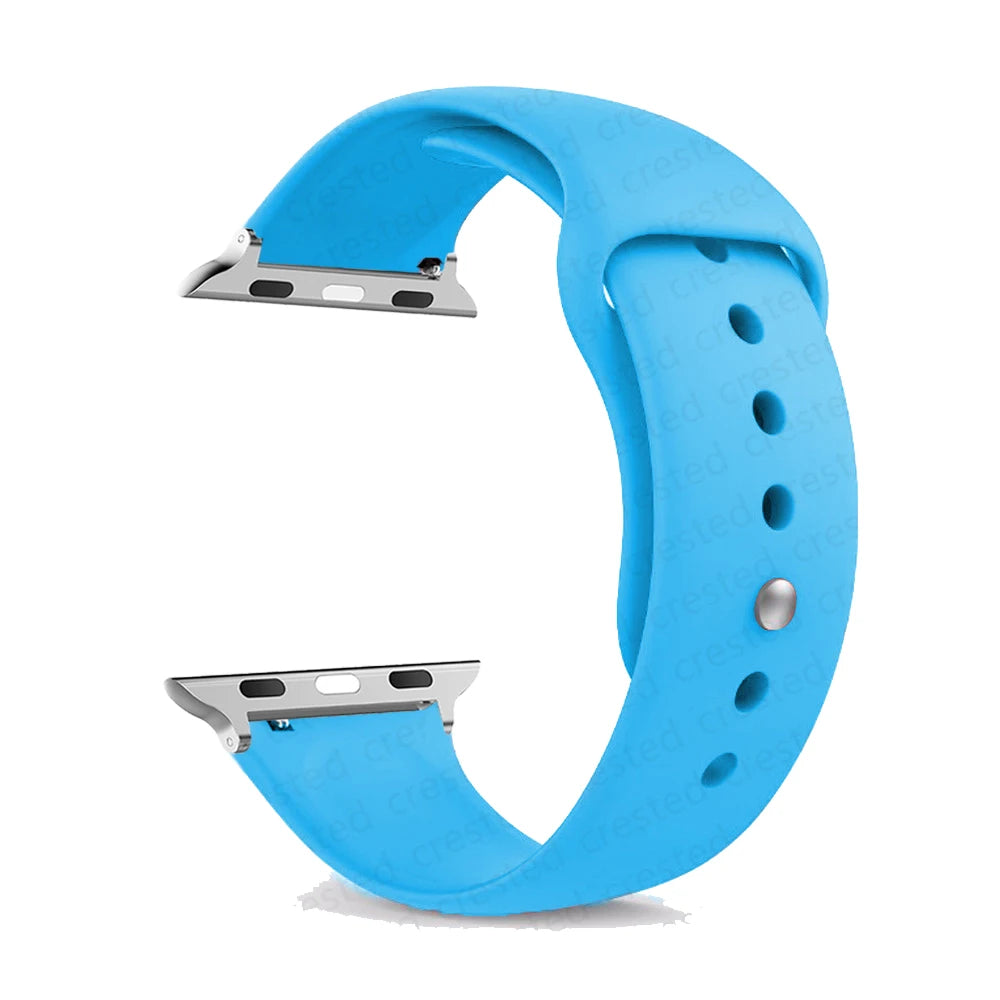 Silicone Apple Watch Band Strap - Sport Replacement Bracelet for iWatch Series Ultra 2, 9, 8, 7, 6, SE 38mm-49mm