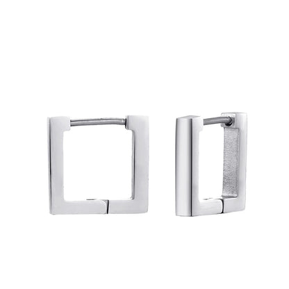 Classic Stainless Steel Hoop Earrings - Heart, Star, Oval & Geometric Punk Hip Hop Jewelry for Women & Men