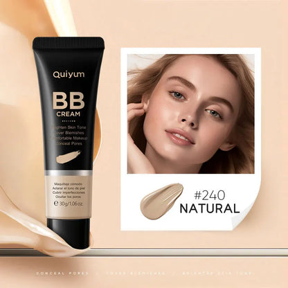 High Coverage BB Cream Foundation – Waterproof Long-Lasting Concealer & Brightening Face Primer for Natural Contour Makeup Base