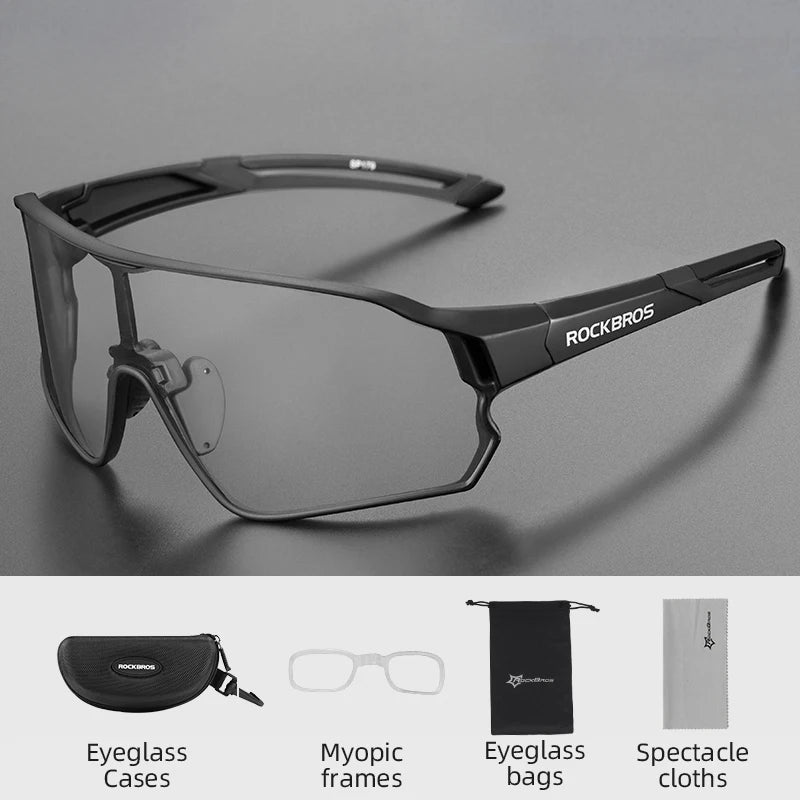 ROCKBROS MTB/Road Bike Glasses – UV400 Polarized Photochromic Cycling Eyewear