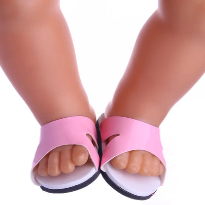 7cm Doll Sandal Shoes for 43cm Born Baby & 18-Inch American Dolls — Accessories for Doll Clothes, Girl’s Toy Gift