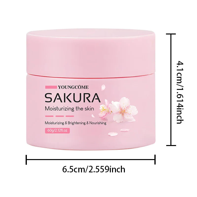 Sakura Essence Cherry Blossom Facial Cream — Moisturizing, Softening & Hydrating Skincare for Dry, Rough Skin