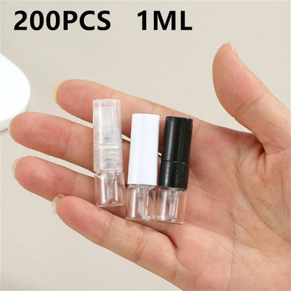 20/50/100/200pcs 1ML Portable Glass Spray Bottles | Refillable Perfume Sample Dispenser