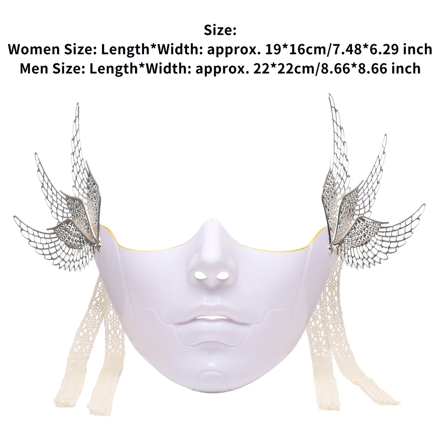 Cyberpunk Mechanical Half Face Mask — Technological Wings Mask for Men & Women, Halloween, Carnival, Dress-Up Props