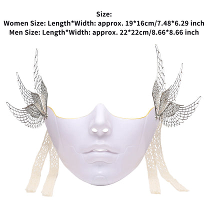 Cyberpunk Mechanical Half Face Mask — Technological Wings Mask for Men & Women, Halloween, Carnival, Dress-Up Props