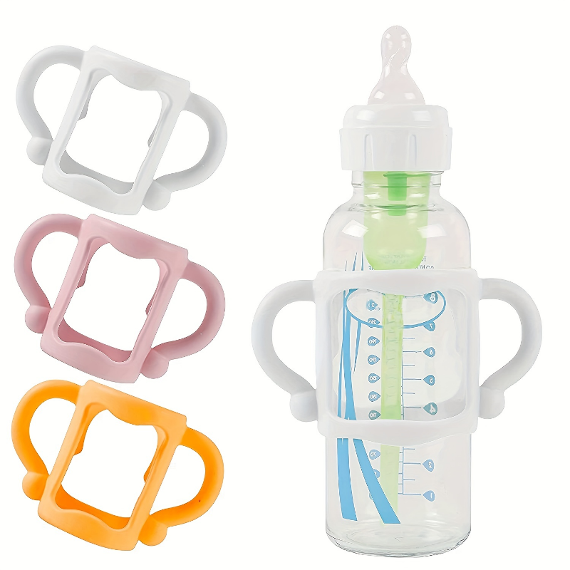 Durable Silicone Baby Bottle Handles – Food-Grade Transitional Sippy Cup Grip for Wide-Neck Bottles