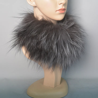 2025 Real Fox Fur Scarf and Headband – Luxury Winter Neck Warmer for Women, 100% Natural Fur, Elastic Ring Muffler