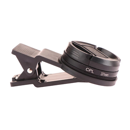 37/52MM CPL Circular Polarizer Filter — Universal Black Camera & Phone Clip-On Lens Accessory for Wide-Angle Photography