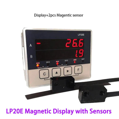 LP20E 2-Axis Digital DRO Magnetic Sensor — Displacement Readout Scale for Woodworking & Position Measurement