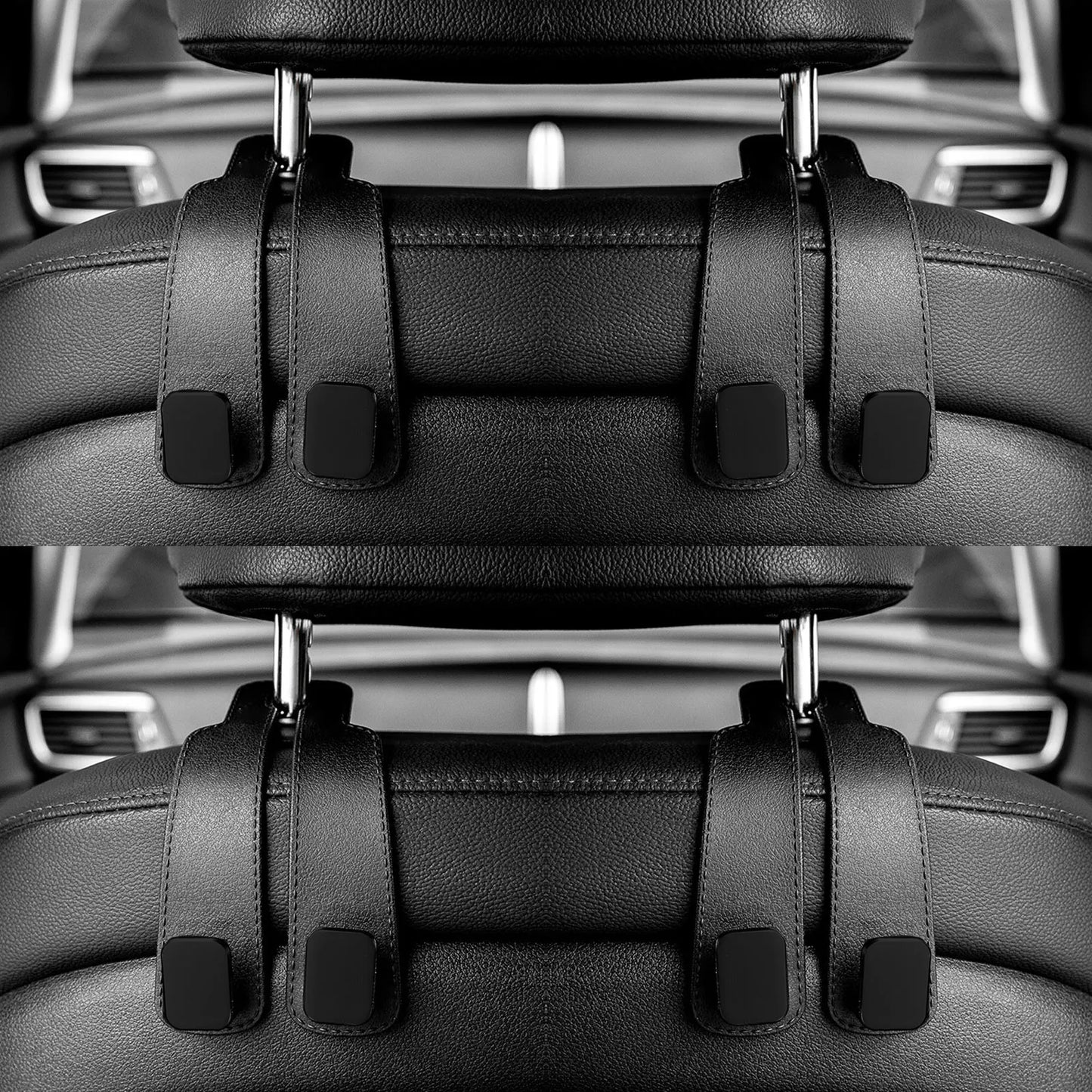 Car Headrest Hooks for Bags – Seat Back Organizer Holder Clips for Auto Storage and Fastening