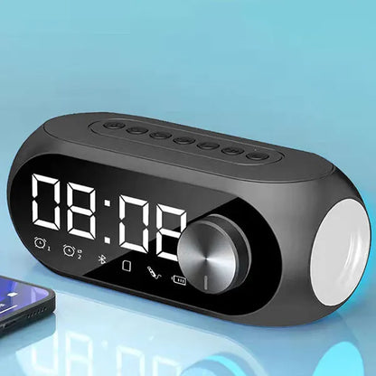 Bluetooth Alarm Clock Speaker - Portable FM Radio Wireless Music Speaker with Subwoofer